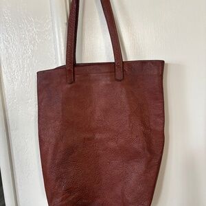 BAGGU brown leather tote